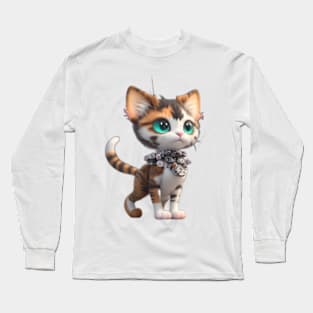 Calico Cyborg Cat Long Sleeve T-Shirt